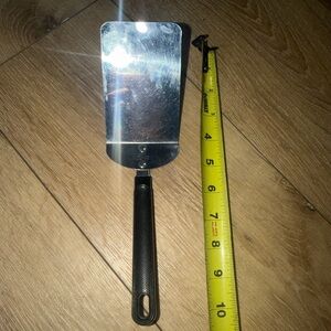 EKCO 10" Short Spatula Solid Flipper Stainless Black Corn Cob Handle Vintage USA